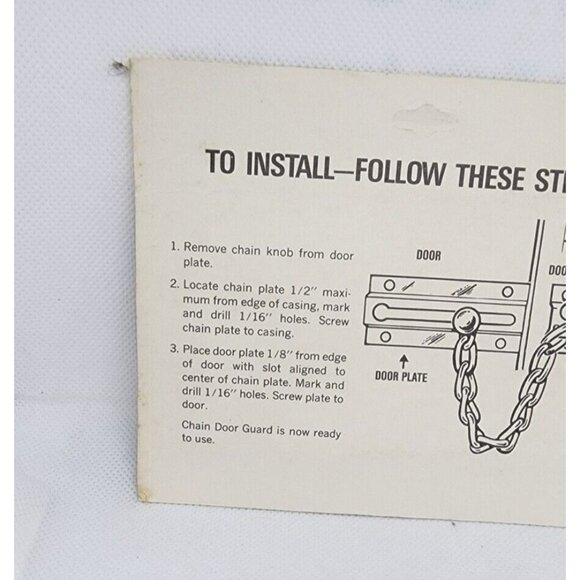 Vintgage NOS Home Protection Solid Brass Door Guard U.S.A Made - Picture 7 of 8